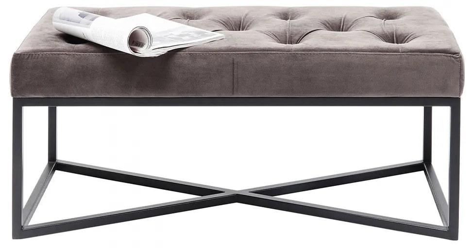 Šedá Lavica Crossover Black 90×40 cm 40 × 90 × 40 cm KARE DESIGN