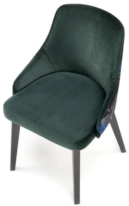 Čalúnená stolička ENDO, tmavo zelený zamat