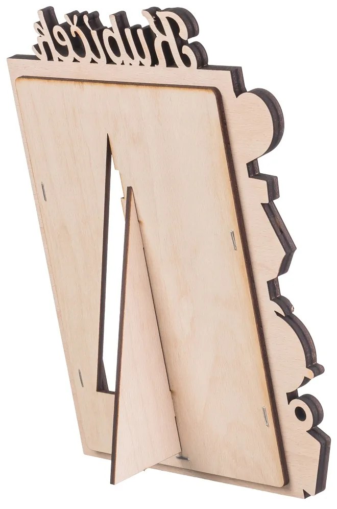 ČistéDrevo Drevený fotorámik s menom k narodeniu dieťaťa 13 x 18 cm