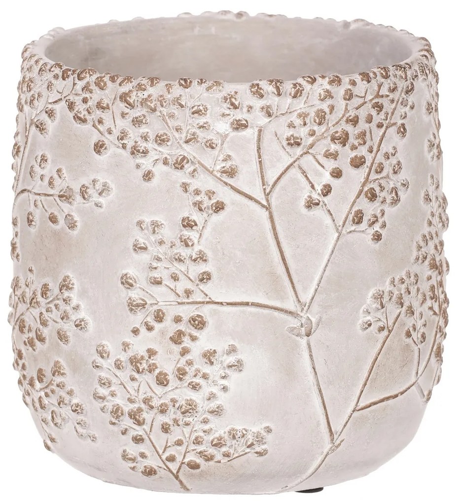 Betónový obal s dekorom gypsophily, 20 x 19 x 20 cm