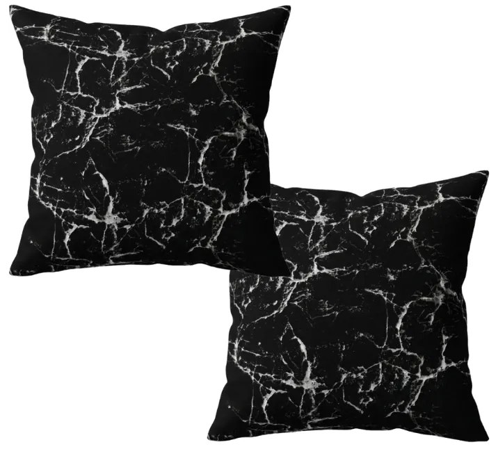 Sada 2 ks dekoračných obliečok na vankúš z mikrovlákna TEMPESTA 45x45 cm, čierna