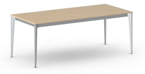 Kancelársky stôl PRIMO ACTION, sivostrieborná podnož, 2000 x 900 mm, biela