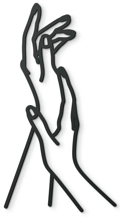 drevko Minimalistický obraz Dotyk Rozmer obrazu: 44,5 x 24 cm, Farba dekorácie: Čierna