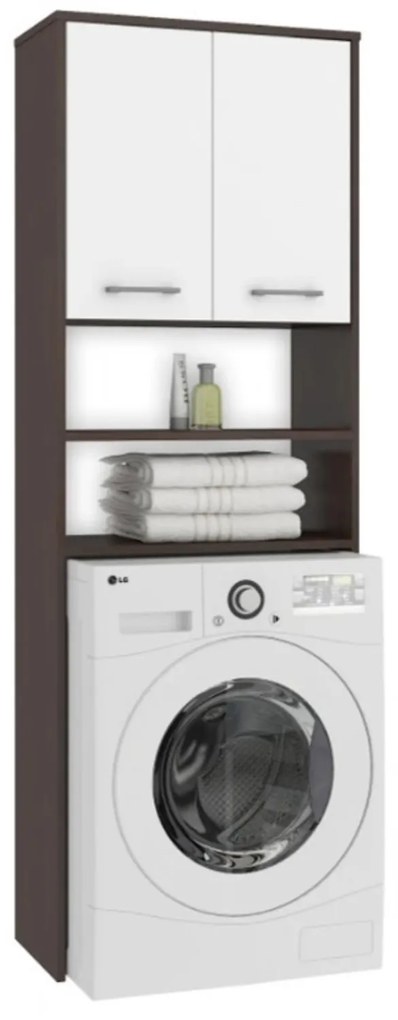 Regál nad pračku Fin MIX wenge/biela