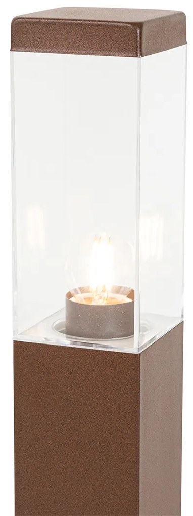 Inteligentné vonkajšie stĺpikové svietidlo hrdzavo hnedé 45 cm vrátane P45 - Malios