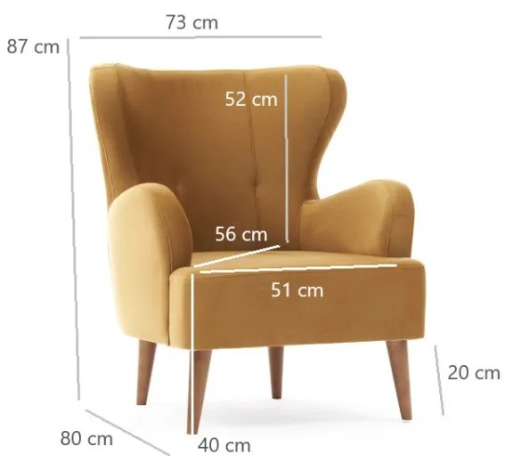 Kreslo Karina žlté