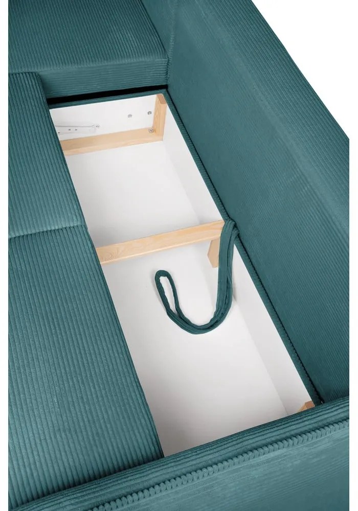 Tyrkysovomodrá menčestrová rozkladacia rohová pohovka (ľavý roh) Tori – Bonami Selection