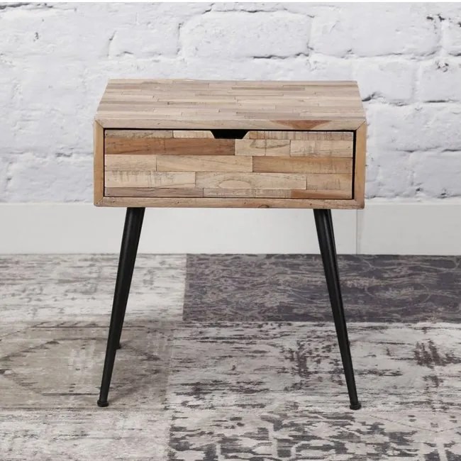 Nočný stolík WELUX 45x35x50 cm - teakové drevo