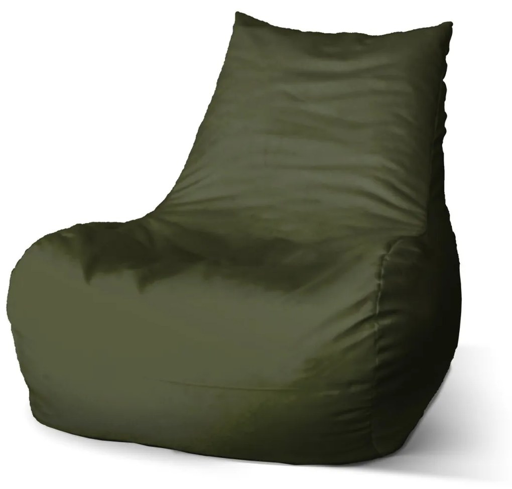 Sablio Sedací vak Bean Olivovozelená - 100 x 90 x 45 cm