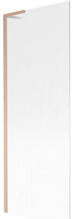 Mexen Next L, 1-krídlová vaňová zástena 70 x 150 cm, 6mm sklo s rebrovým vzorom, medený profil, 895-070-000-03-09-65