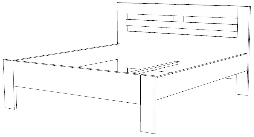 BMB ELLA HARMONY - masívna buková posteľ 120 x 200 cm, buk masív