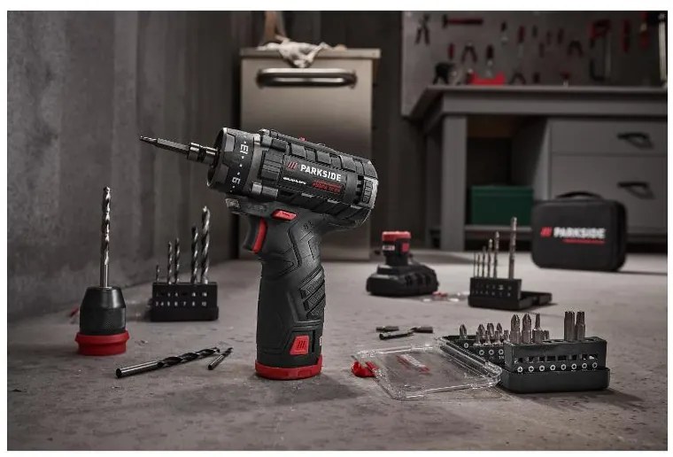 Parkside Performance®  Aku vŕtací skrutkovač s príslušenstvom 12 V Pbspa 12 E4  (100393584)