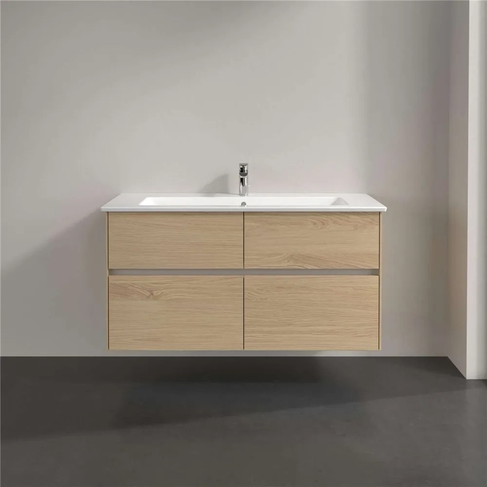 VILLEROY &amp; BOCH Collaro závesná skrinka pod umývadlo, 4 zásuvky, s LED osvetlením, 1161 x 480 x 610 mm, Nordic Oak, C146B0VJ