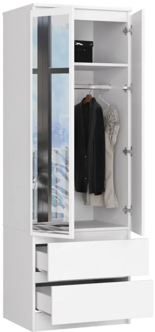 Skriňa STAR S 60 cm 2D 2SZ zrkadlá CLP biela