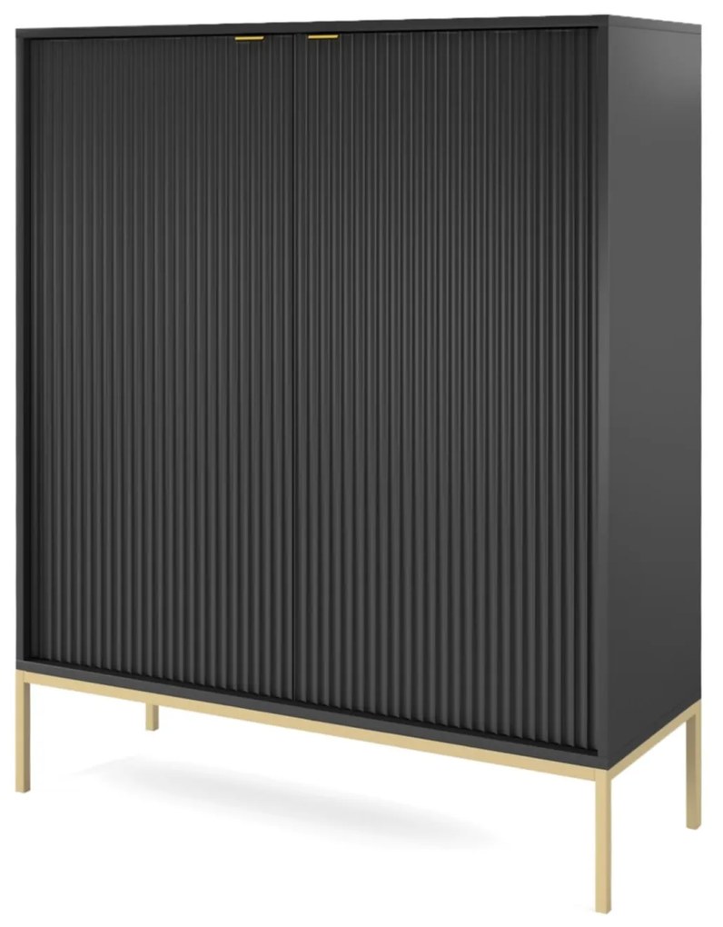Komoda Nova 104 cm čierna/zlatá