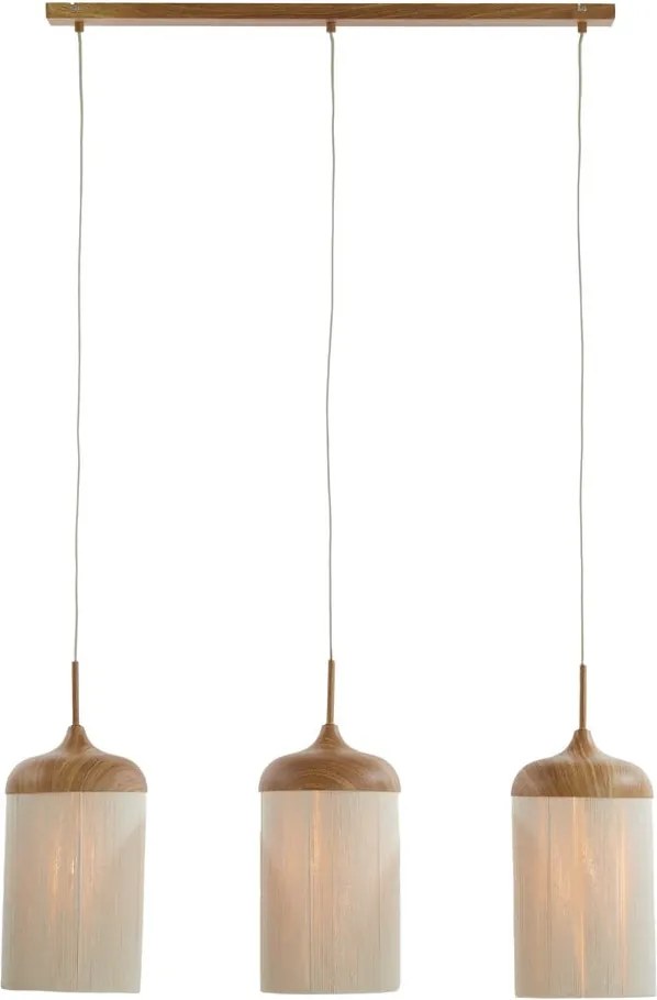 Závesné svietidlo v prírodnej farbe s textilným tienidlom Dania – Light &amp; Living