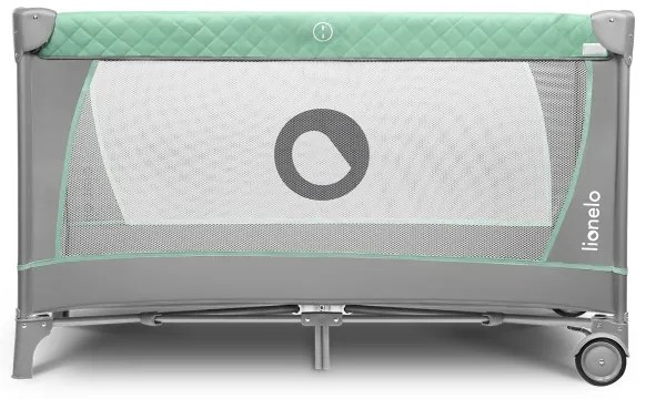 Lionelo - Cestovná postieľka FLOWER tyrkysová
