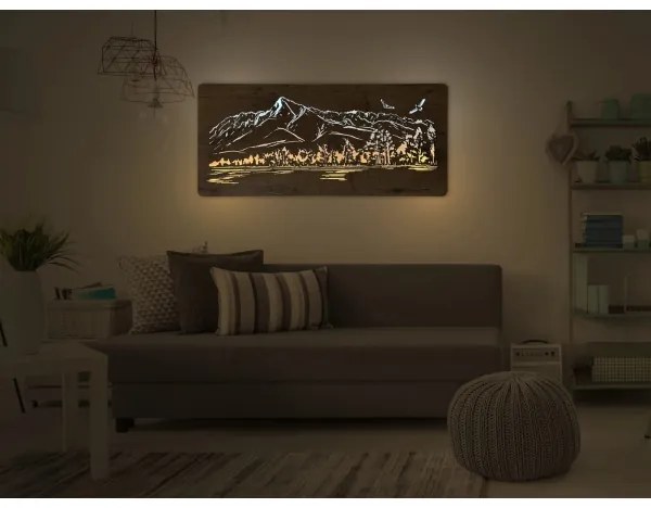 Li-Go 5589/A/DUB2 - LED nástenná dekorácia LED/10W/5V 30000 mAh 110x50 cm dub