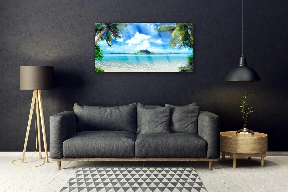 Obraz plexi Palmy more tropický ostrov 100x50 cm
