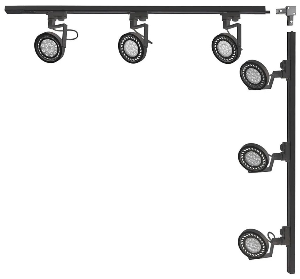 Zuma Line 3579 - Bodové svietidlo v lištovom systéme MASTER 6xGU10/15W/230V čierne