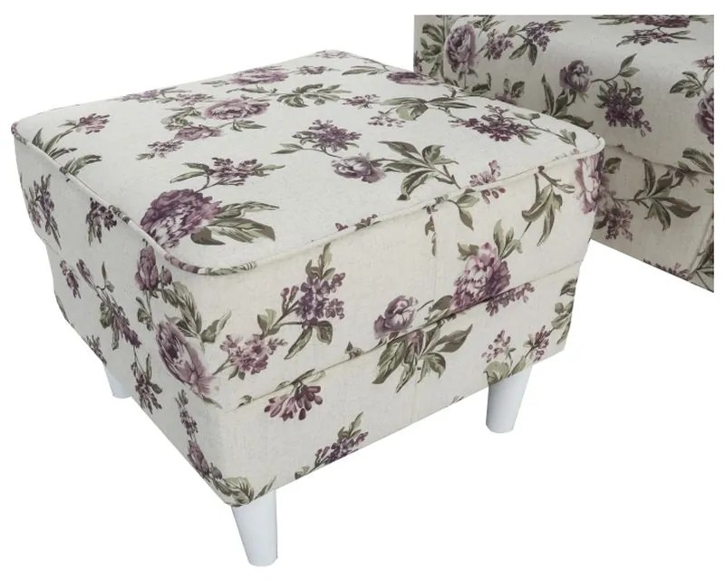 Kondela Kreslo, ušiak s taburetom, rose 18 látka, ASTRID