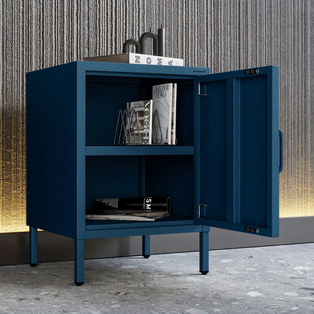 Nočný stolík MIA, 424 x 595 x 400 mm, Modern: tmavomodrá farba