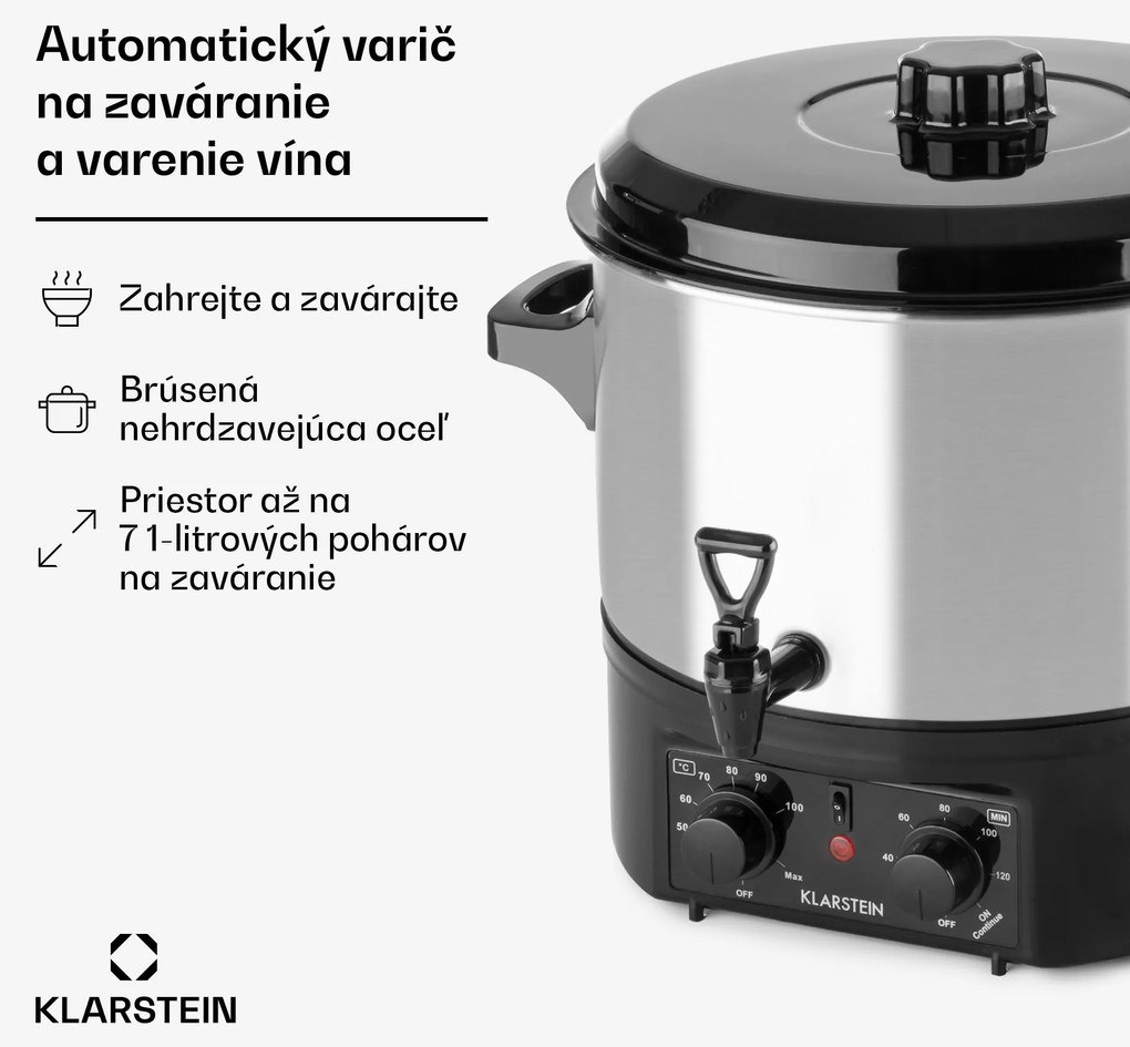 Klarstein Biggie Small, zavárací hrniec, 16 l, 2000 W, nehrdzavejúca oceľ