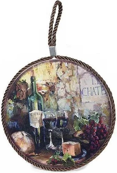 Vínová kuchynská podložka Château 17 × 17 cm