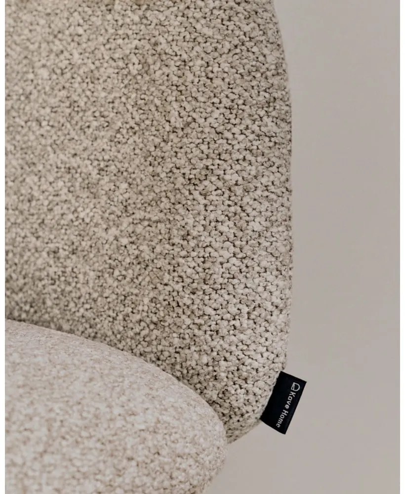 Sivobéžové čalúnené jedálenské kreslo s podrúčkami Minda – Kave Home