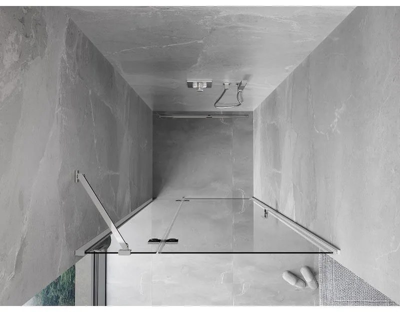 Mexen Mist-H, 1-krídlové sprchové dvere ľavé 95 cm, číre sklo, chrómový profil, 8A5-095-000-01-00-L