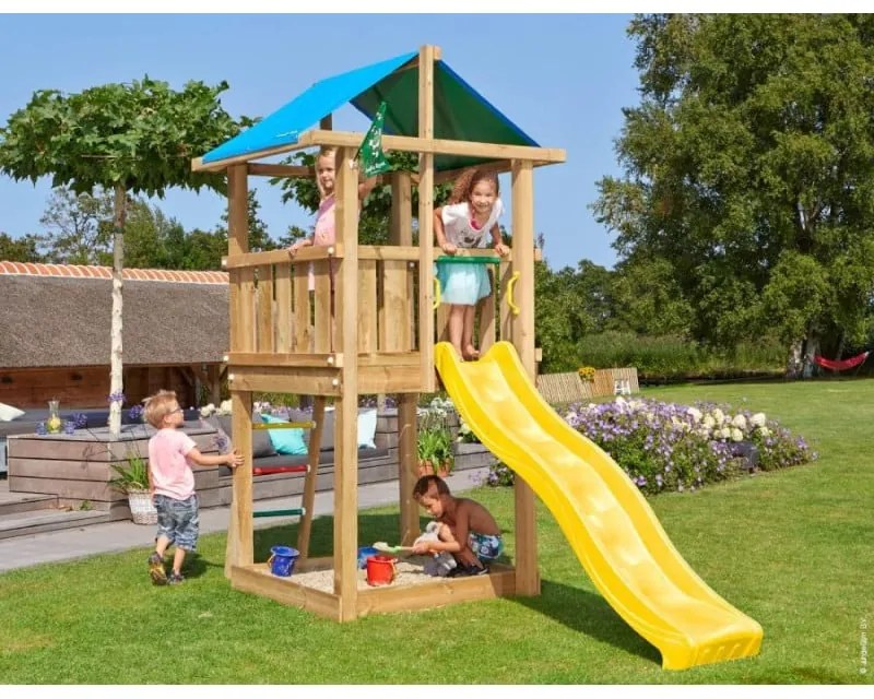 Ihrisko Jungle Hut so šmykľavkou a modulom Climb Frame 2.0