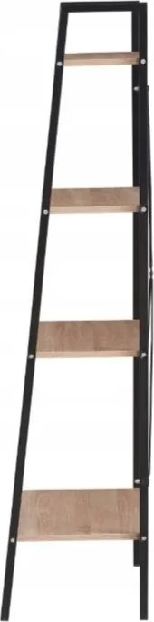 Vintino LOFTIS 4-úrovňový regál 147x60x35 cm svetlohnedý/čierny