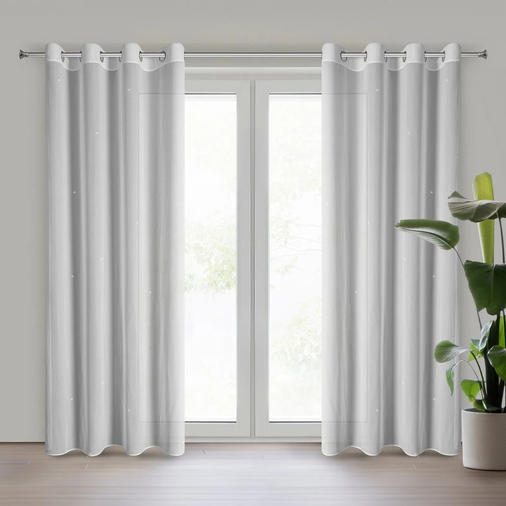 ZÁCLONA NA KRÚŽKOCH ARIADNA1 140X250 CM BIELA