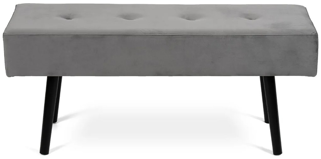 Noela Zamatová lavica s čiernou podnožou MOZA šedá