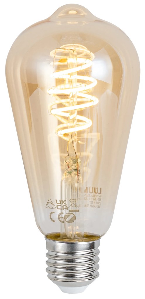 Inteligentná stmievateľná LED žiarovka E27 ST64 jantárová 4,9W 320 lm 2500K Zigbee