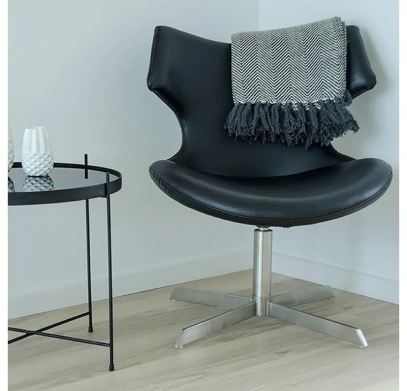 Dizajnová stolička Khloe, čierna koženka
