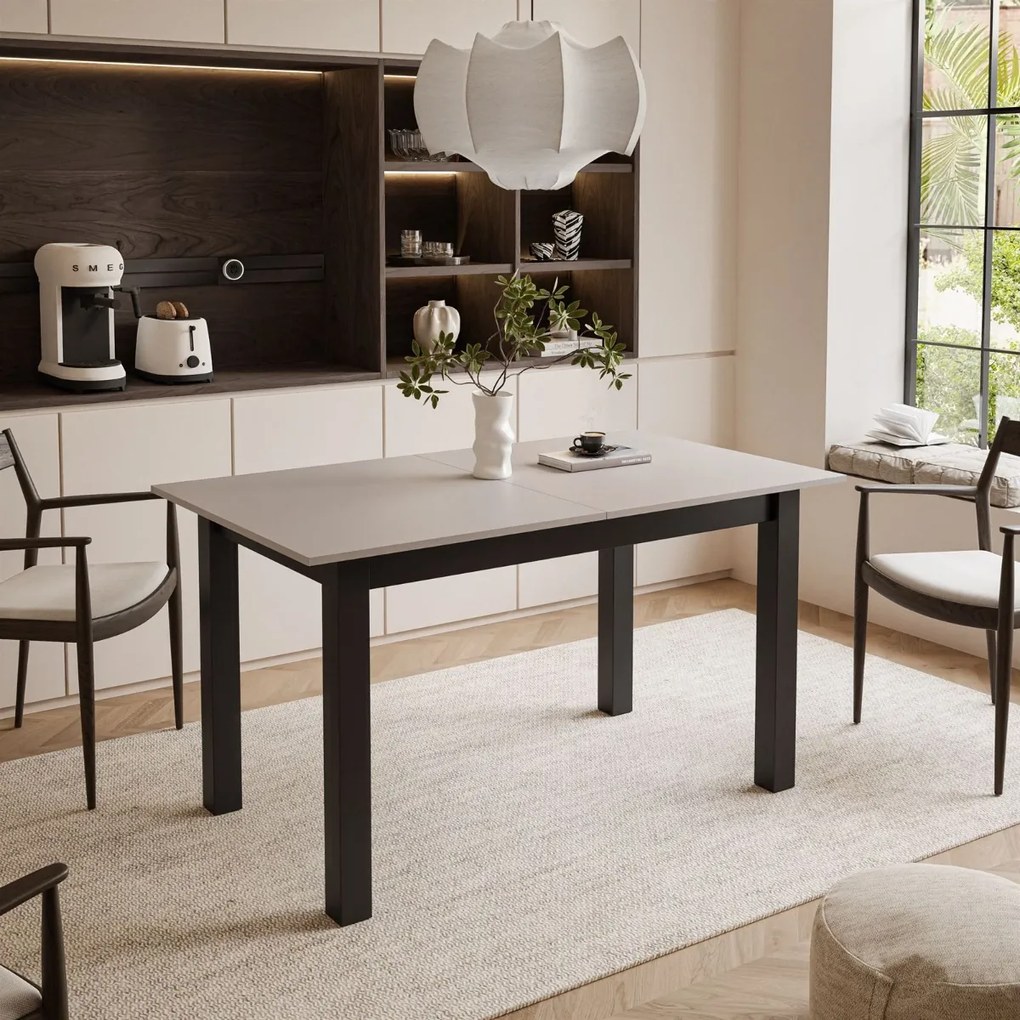 ROZKLADACÍ JEDÁLENSKÝ STÔL DANILO KAŠMÍR + ČIERNE NOHY 140 / 195 cm