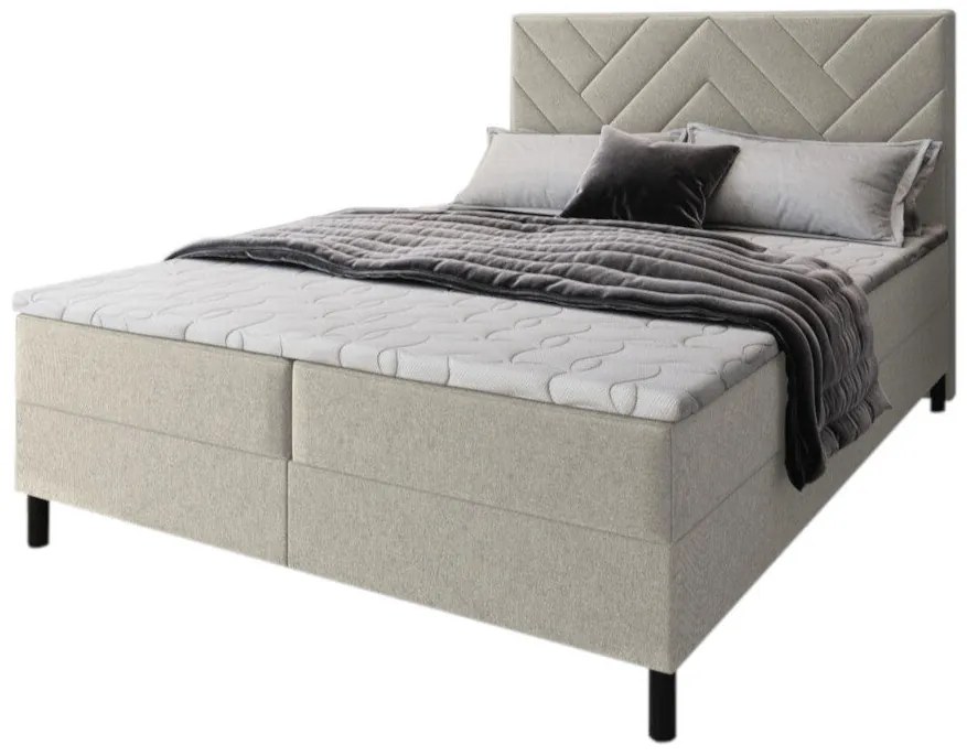 Čalúnená posteľ boxspring ROKOS + topper - monolith 37 / 140x200