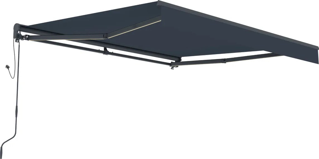 Elektrická markíza s LED osvetlením BestBerg BBSU-EL295CG / 295 × 250 cm / sivá