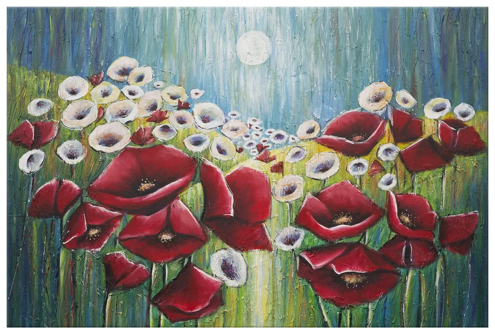 Gario Ručne maľovaný obraz Maky v svetle mesiaca Rozmery: 120 x 80 cm