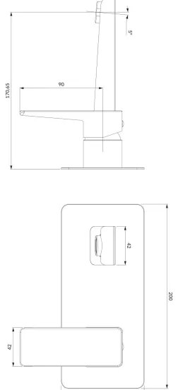 OMNIRES PM7415BL-Umývadlová batéria na podomietkovú inštaláciu PARMA matná čierna