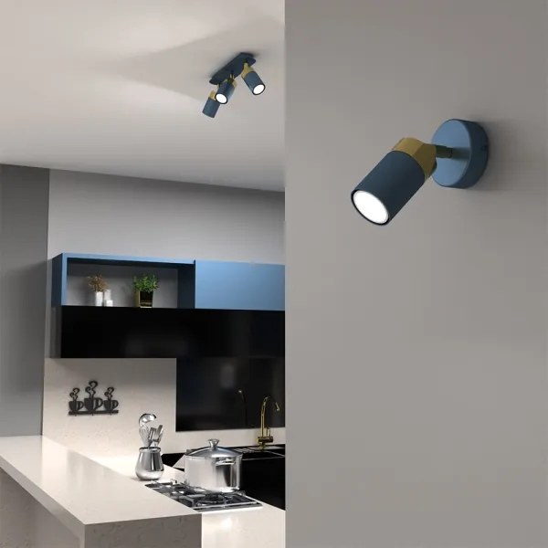 Brilagi - Nástenné bodové svietidlo POKER 1xGU10/25W/230V modrá