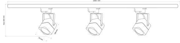 Bodové svietidlo v lištovom systéme VIENNA 3xGU10/10W/230V čierna
