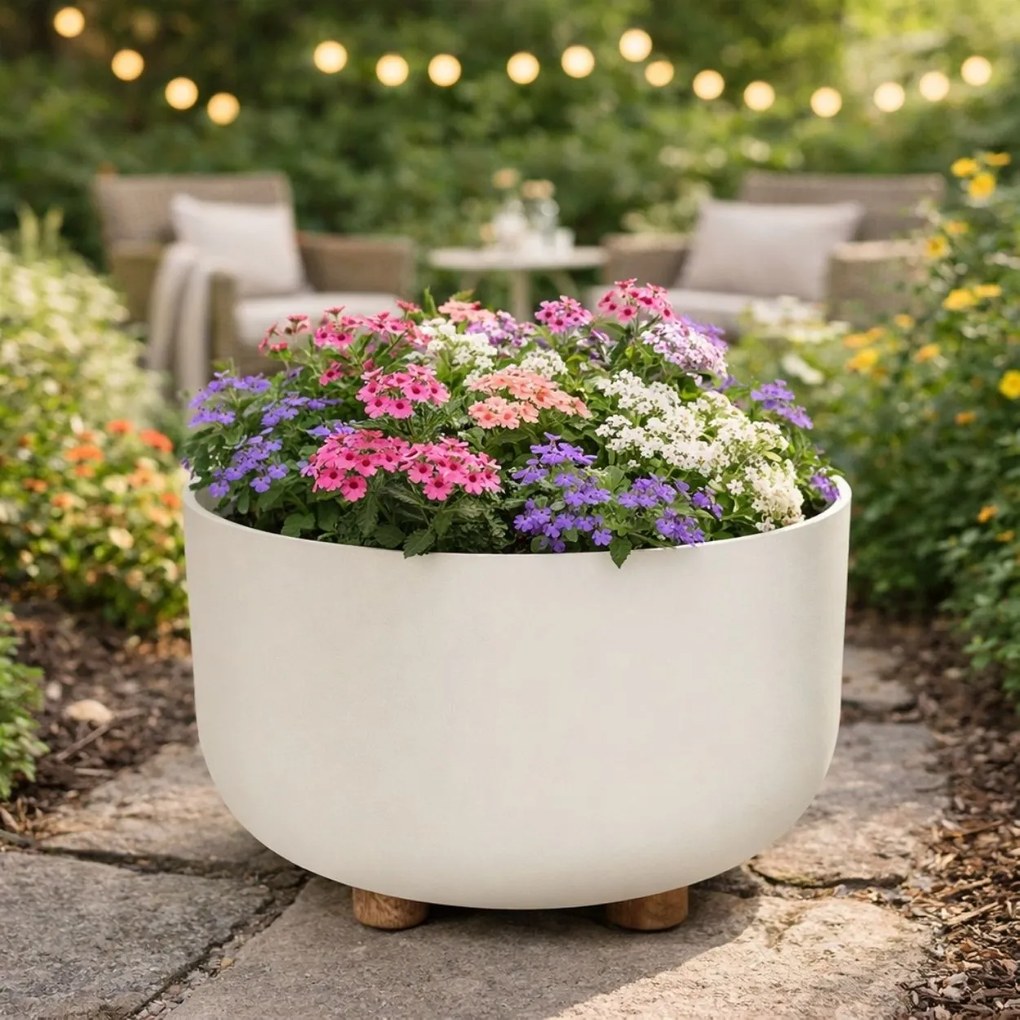 PLASTOVÝ KVETINÁČ TERRA 27X17 CM BIELA