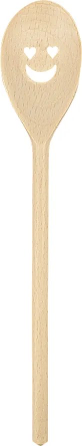 AMADEA Drevená vareška s tvárou, masívne drevo, dĺžka 30 cm
