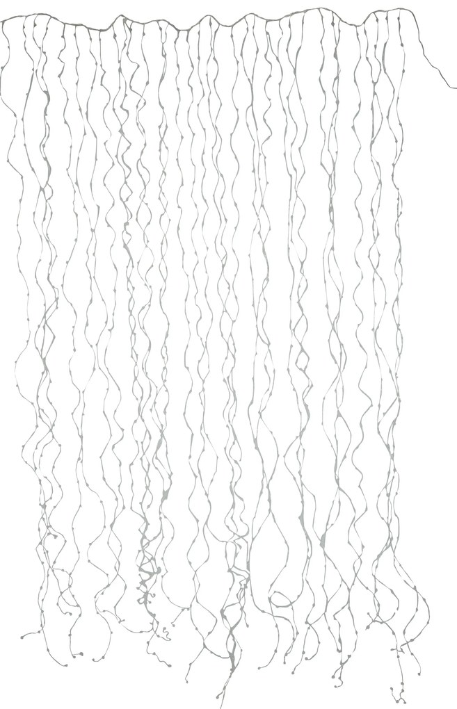 Vianočné strieborný svetelný záves 2x3m s 1020led svetielkami - teplá biela - 18 * 18 * 7 cm