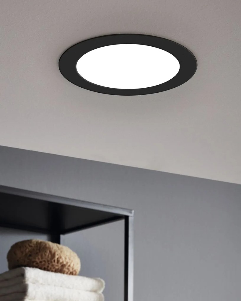 EGLO Zápustné LED bodové osvetlenie FUEVA 5, 10,5W, denná biela, 166mm, okrúhle, čierne