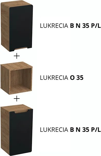 Comodo Doplnková kúpeľňová skrinka vysoká Lukrecia B V 35 P/L