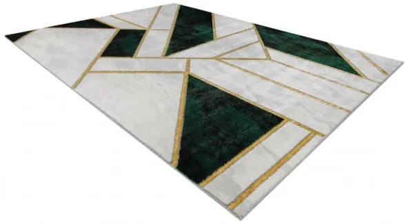 Koberec EMERALD exkluzívny 1015 glamour, styl marmur, geometrický fľaškovo zelený / zlatý