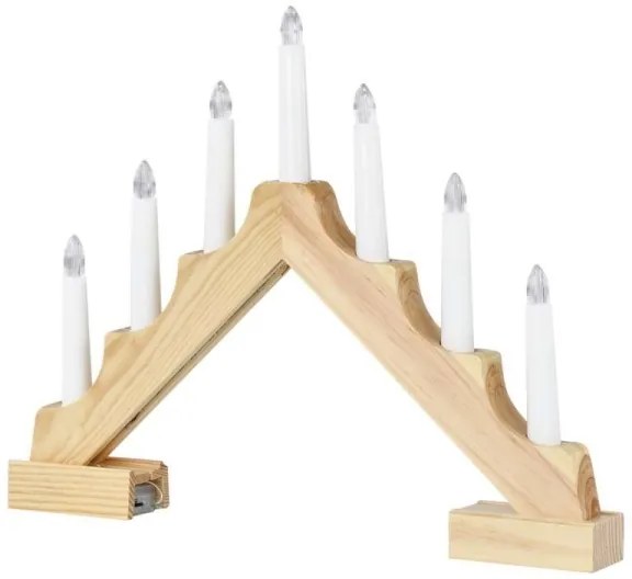 LED Vianočný svietnik 7xLED/2xAA béžová